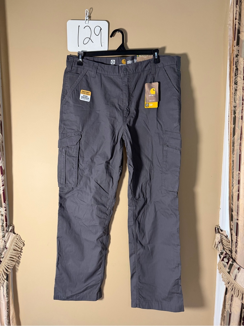 Carhartt Gray Cargo Utility Pants with Multi-Pocket Design Sz 40/32